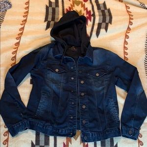 Guess Men’s dark denim jean jacket Large